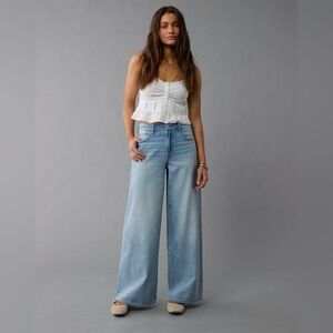 American eagle Women's Light Blue Wide-Leg Jeans